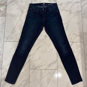 7 For All Mankind Dark Wash Skinny Jeans | Women's Size 25 | Low Rise
